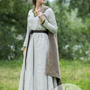Viking/Saxon Medieval Overdress/Underdress w/ trim Natural Flax Linen